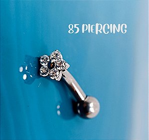 FLOAT NAVEL FLOR ZIRCÔNIA CRAVEJADA TITÂNIO