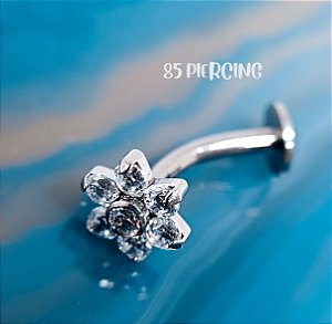 FLOAT NAVEL FLOR ZIRCÔNIA CRAVEJADA TITÂNIO