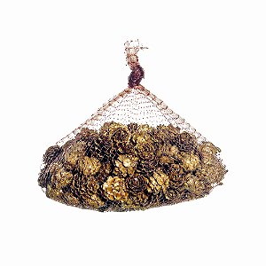 SAQUINHO COM PINHAS MARROM 5X20X20CM 1690415