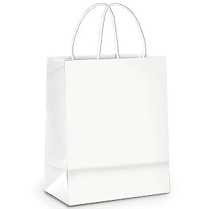 SACOLA DE PAPEL Nº5 BRANCA 18X10X5CM COM 10 UNIDADES