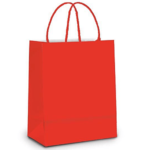 SACOLA DE PAPEL Nº5 VERMELHA 18X10X5CM COM 10 UNIDADES