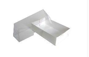 CAIXA DE PAPEL C/TAMPA TRANSPARENTE Nº2 BCO 13X08X3,5CM 10UN