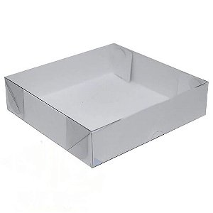 CAIXA DE PAPEL C/TAMPA TRANSPARENTE Nº6 BCO 16X16X04CM 10UND