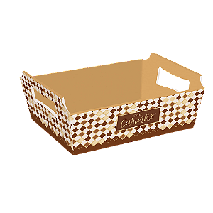 CESTA CARTÃO TONS DE CHOCOLATE 18X13X7,5CM 13004681