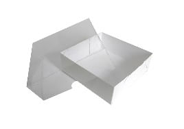 CAIXA DE PAPEL C/TAMPA TRANSPARENTE Nº4 BCO 12X12X04CM 10UND