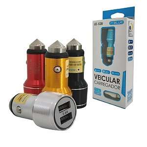 CARREGADOR VEICULAR 3.4A DUAL USB COM CABO LIGHTNING IOS PRETO