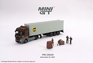 Mini GT Mercedes-Benz Actros w/ 40 Ft Container " UPS Europe" #705