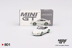 Mini GT Porsche 911 Carrera RS 2.7 Grand Prix White with Green Livery # 801
