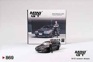 Mini GT Nissan Skyline GT-R (R32) Gunmetal W/ Matsuda Figure Tsugio Matsuda Collection #869