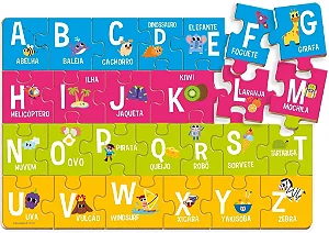 Coleção Pop Quebra Cabeça 26 Peças Alfabeto