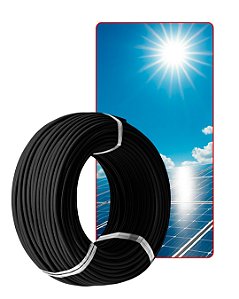 Cabo fotovoltaico 6mm energia Solar 60 metros preto