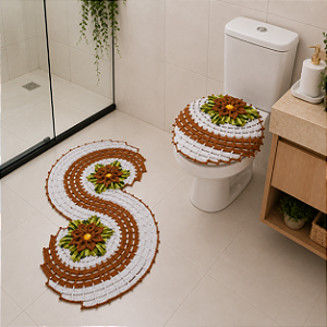 Jogo de Banheiro Floral Elegance 2 Peças - Coleção Elegance