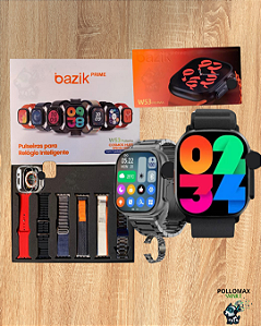 Smartwatch Relogio Inteligente W53 Ultra 7  Pulseiras + Brindes