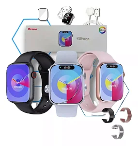 Smartwatch W99+ Plus Feminino Masculino Amoled Nfc Gps