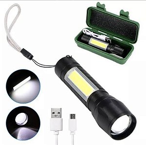 Lanterna Mini Recarregável Portátil USB