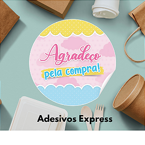 Adesivos agradeço pela compra 1.000 unidades