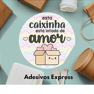 Adesivos esta caixinha esta lotada de amor 1.000 unidades