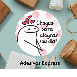 Adesivos cheguei para alegrar seu dia 1.000 unidades