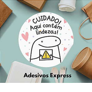 Adesivos cuidado aqui contém lindezas 1.000 unidades