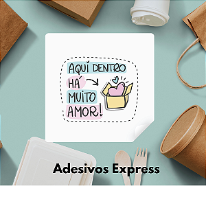 Adesivos aqui dentro há muito amor quadrado 1.000 unidades