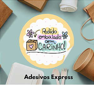 Adesivos pedido embalado com carinho 1.000 unidades