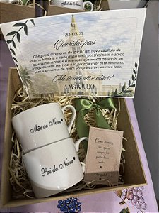 Kit Convite Casamento com Caixa MDF e Xícara
