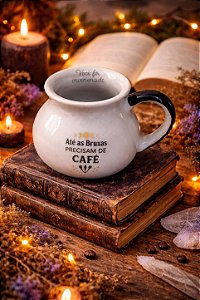Caneca Caldeirão Bruxa Porcelana Café Criativa