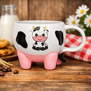 Caneca Vaquinha Moo Cerâmica 350 ml