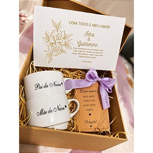 Kit Convite Casamento 2 Xícaras Pai e Mãe da Noiva