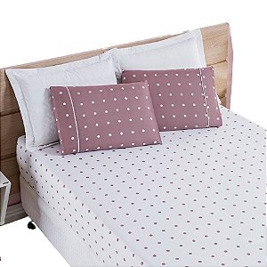 Jogo de Cama 3 Peças Petit Poá Casal 200 fios