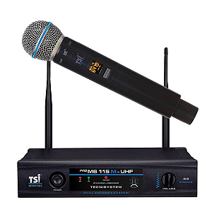 Sistema Sem Fio PRO MS115M-UHF com 48 Canais e Tecnologia Ghostless