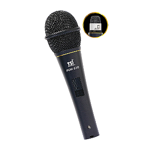 Microfone Condensador PCM-510 com Chave Magnética e Cabo Balanceado