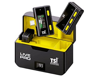Microfone de Lapela Sem Fio Duplo LIVE PRO TSI