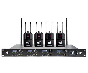 Sistema In-Ear Sem Fio UHF TSI QUATTROEAR 4 Canais
