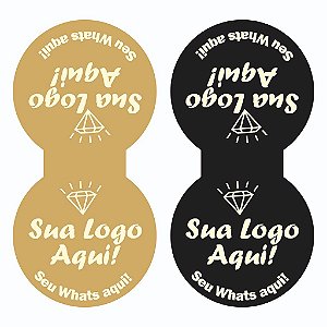 Adesivo Lacre Fecha Sacola 4x8cm Loja Comércio Personalizado