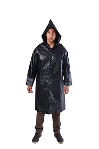 Capa de Chuva PVC Forrado Impermeável e Resistente c/Capuz CA 33304