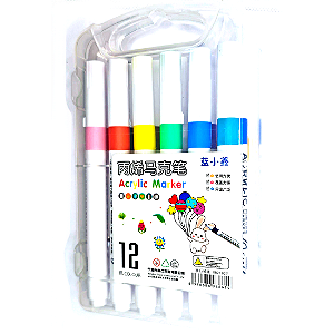 Kit de Canetas Marcador Acrilico 12 Cores