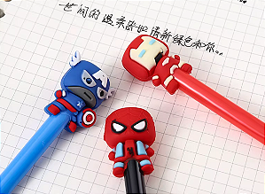 Caneta Gel Ponta Fina Heróis