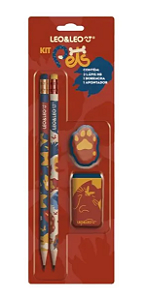 Kit Lápis HB Pets 4 peças Leo e Leo