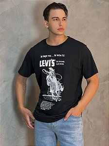 Camiseta Preta Masculino Levis