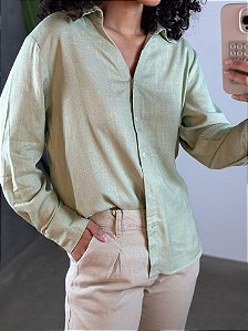 Camisa Feminina Manga Longa 210571 Verde Suave