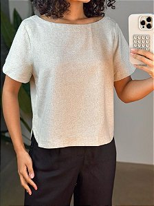 Blusa Feminina Tecido M/C  G2773 Natural