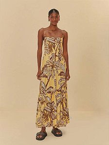 Farm Vestido Amazonia Midi 337518 Amarelo Claro