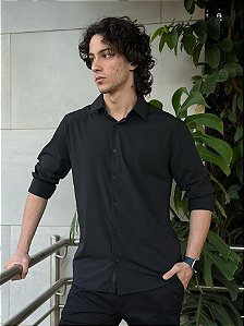 Camisa Masculina Manga Longa Cs24301 Preto
