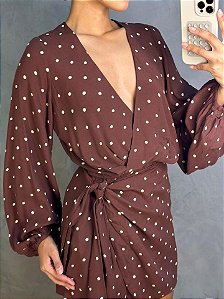 Dress To Vestido Curto 01342643 Marrom Escuro