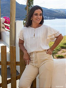 Pele Macia Blusa Fem Tecido M/C  12394 Off White