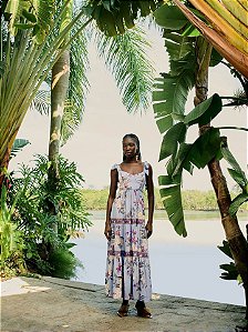 Farm Vestido Midi 345563 Azul Acinzentado