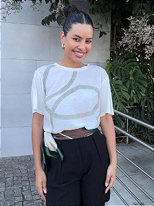 Gatos E Atos Blusa Fem Tecido M/C  G3213 Cru