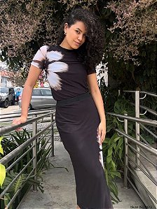 Farm Blusa Fem Tecido M/C  347501 Preto