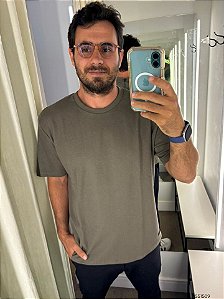 King &Joe Tshirt Masc. M/C Ca01029j Verde Militar